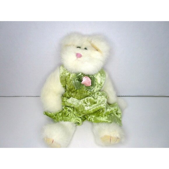 TY Beanie Babies Attic Treasures Jointed Cat Kitten Green One-Piece Outfit 1993 - Picture 1 of 7